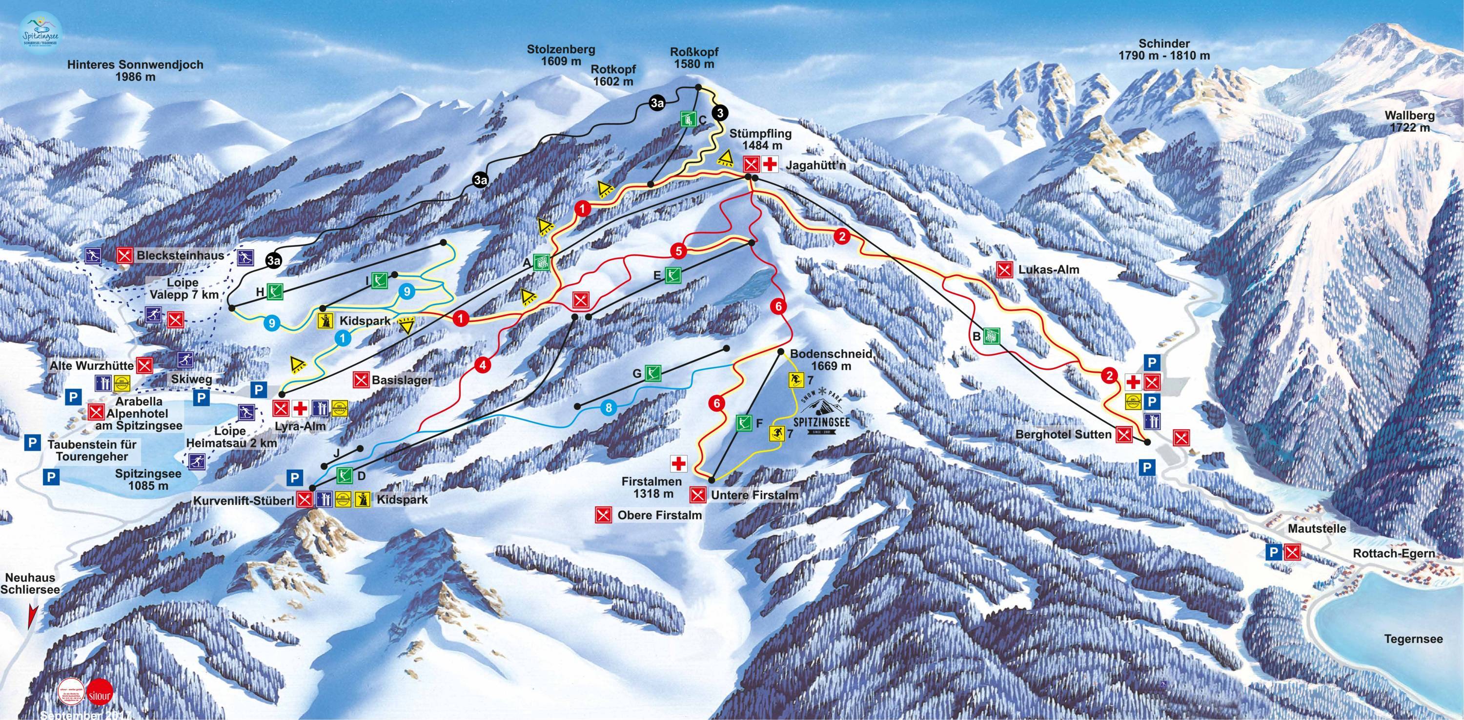 Pistenplan SpitzingseeTegernsee