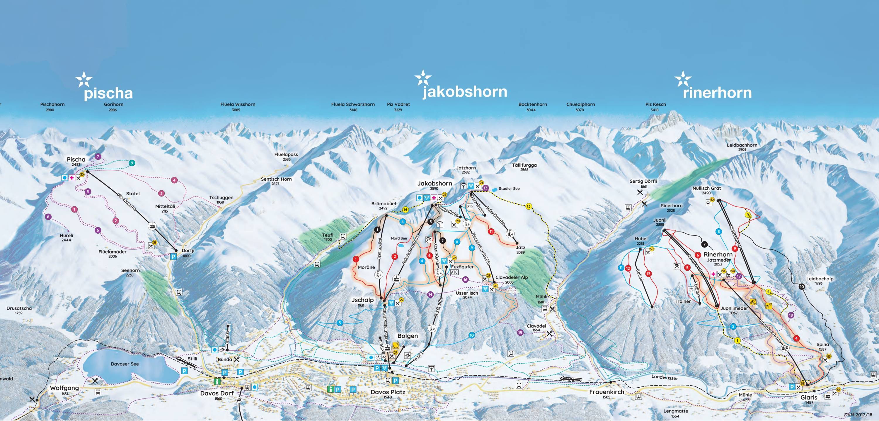 Pistenplan Jakobshorn (Davos Klosters)