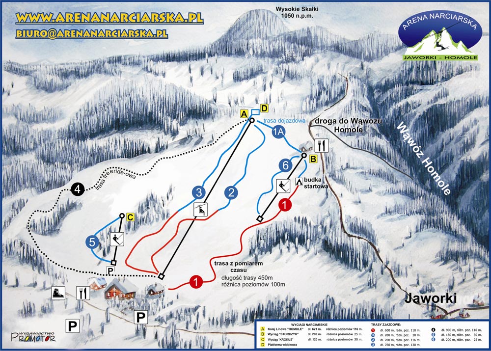 Pistenplan Homole Jaworki